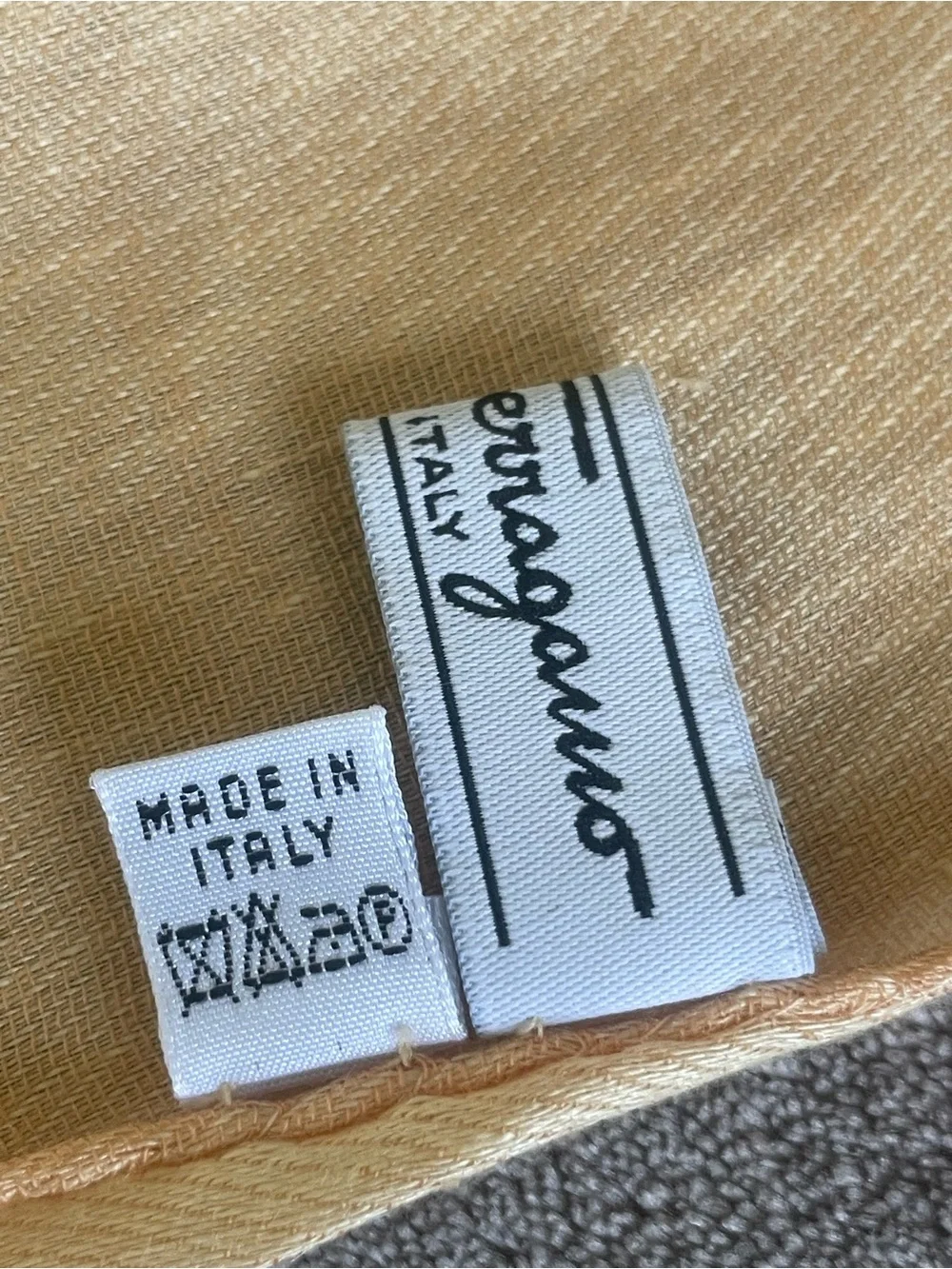 Salvatore Ferragamo Peach Linen Blend Geometric Open Weave Oversized Shawl Scarf